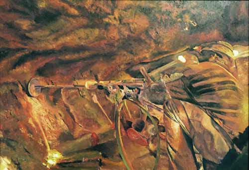 Miners Drilling at the Stope Face